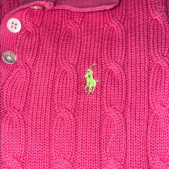 🎀 HOST PICK 🎀Ralph Lauren Bright Pink Cable Knit Polo - Picture 3 of 12